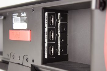 3x HDMI, 1x digital optisch (Toslink), 2x 3,5mm Klinke (AUX), Reset Button